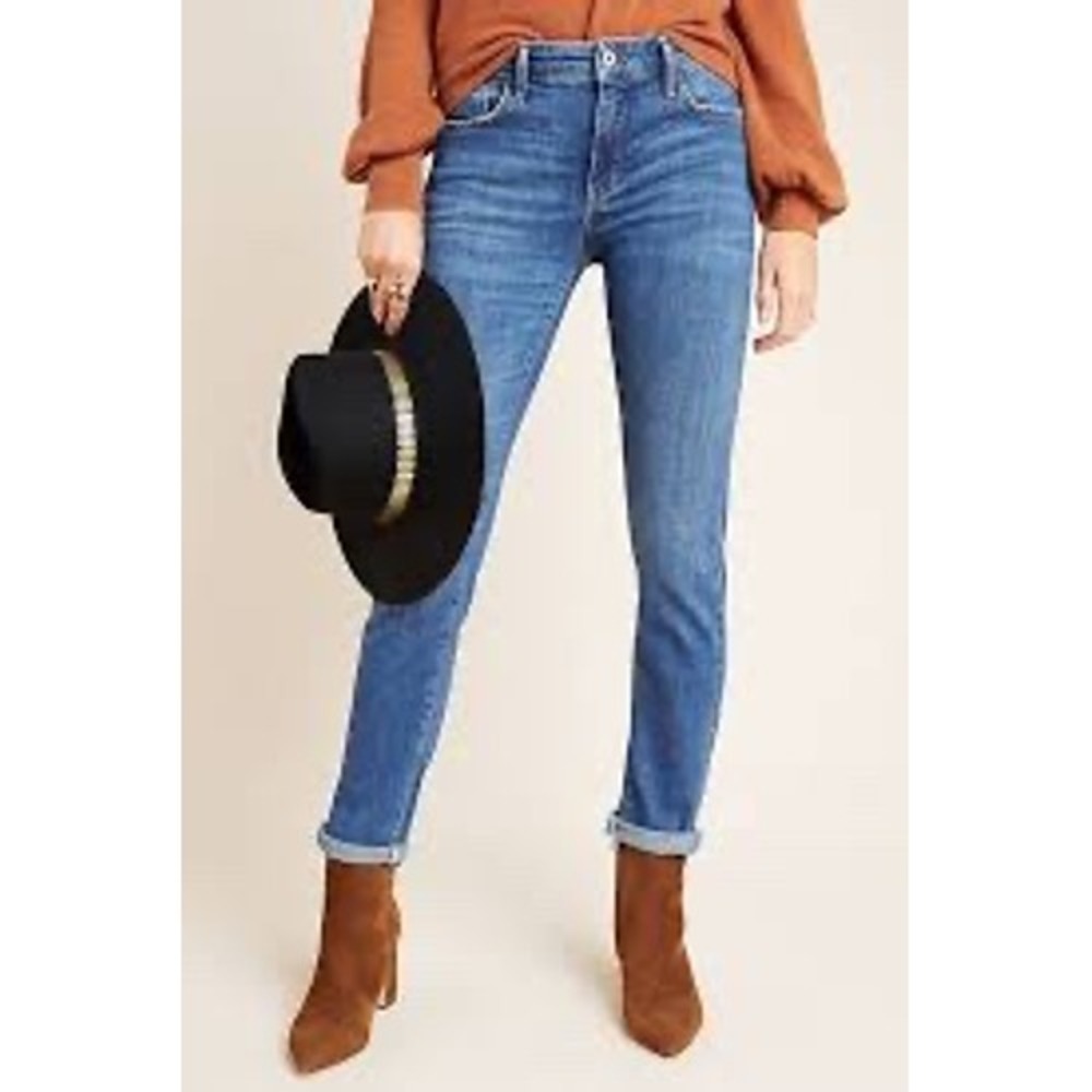 Pilcro Slim Boyfriend Jeans Womens 25 Medium Wash Denim High Rise Straight Leg